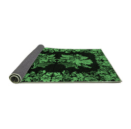 Sideview of Medallion Emerald Green French Rug, abs5390emgrn