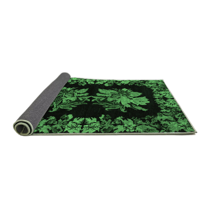 Sideview of Medallion Emerald Green French Rug, abs5390emgrn