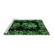 Sideview of Machine Washable Medallion Emerald Green French Area Rugs, wshabs5390emgrn