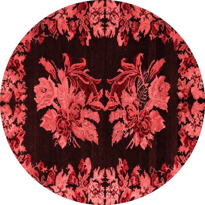 Machine Washable Medallion Red French Rug, wshabs5390red