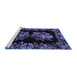 Sideview of Machine Washable Medallion Blue French Rug, wshabs5390blu