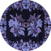 Round Medallion Blue French Rug, abs5390blu