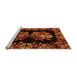 Sideview of Machine Washable Medallion Orange French Area Rugs, wshabs5390org