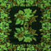 Square Medallion Green French Rug, abs5390grn