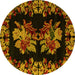 Round Medallion Yellow French Rug, abs5390yw