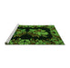 Sideview of Machine Washable Medallion Green French Area Rugs, wshabs5390grn