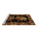 Sideview of Machine Washable Medallion Brown French Rug, wshabs5390brn