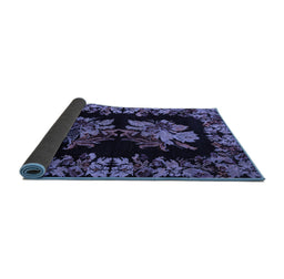 Sideview of Medallion Blue French Rug, abs5390blu