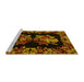 Sideview of Machine Washable Medallion Yellow French Rug, wshabs5390yw