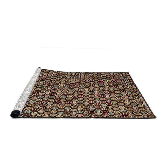Sideview of Machine Washable Abstract Night Red Rug, wshabs5391
