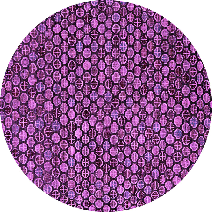 Round Machine Washable Abstract Purple Modern Area Rugs, wshabs5391pur