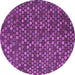 Round Machine Washable Abstract Purple Modern Area Rugs, wshabs5391pur