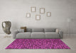 Machine Washable Abstract Pink Modern Rug in a Living Room, wshabs5391pnk