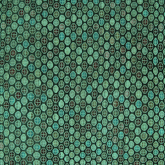 Square Abstract Turquoise Modern Rug, abs5391turq