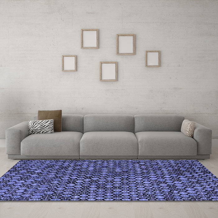 Machine Washable Abstract Blue Modern Rug in a Living Room, wshabs5391blu