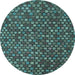 Round Machine Washable Abstract Light Blue Modern Rug, wshabs5391lblu