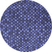 Round Abstract Blue Modern Rug, abs5391blu