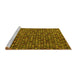 Sideview of Machine Washable Abstract Yellow Modern Rug, wshabs5391yw