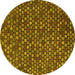 Round Abstract Yellow Modern Rug, abs5391yw