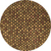 Round Abstract Brown Modern Rug, abs5391brn