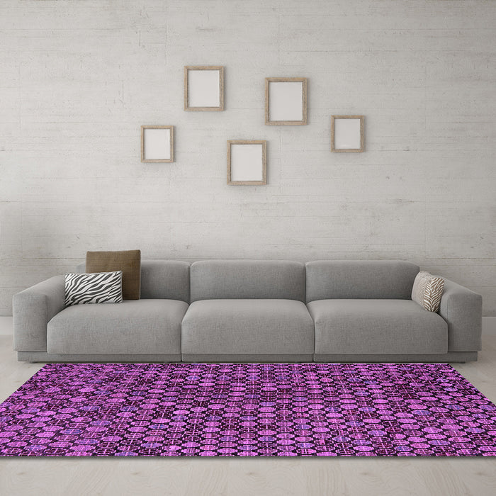 Machine Washable Abstract Purple Modern Area Rugs in a Living Room, wshabs5391pur