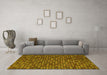 Machine Washable Abstract Yellow Modern Rug in a Living Room, wshabs5391yw