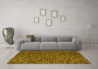 Machine Washable Abstract Yellow Modern Rug, wshabs5391yw