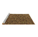 Sideview of Machine Washable Abstract Brown Modern Rug, wshabs5391brn