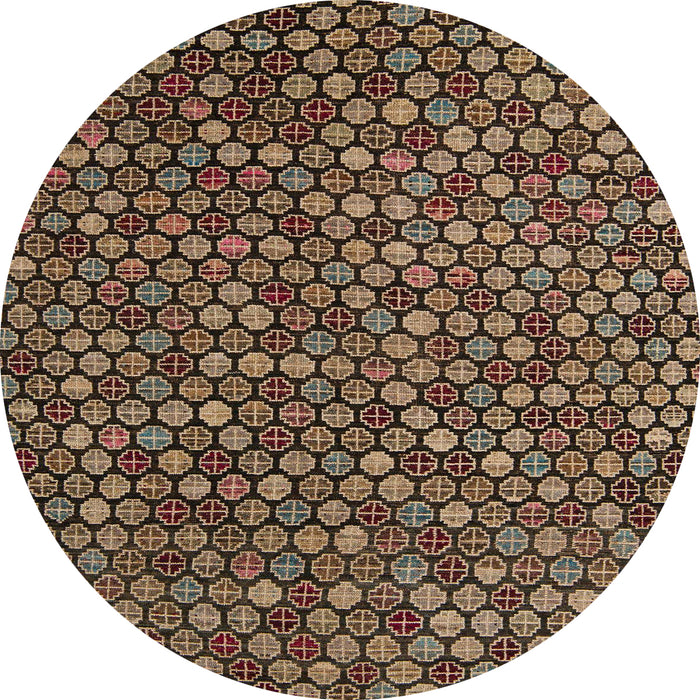 Round Abstract Red Modern Rug, abs5391