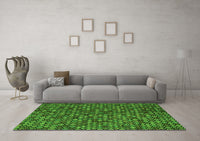 Machine Washable Abstract Green Modern Rug, wshabs5391grn