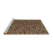 Sideview of Machine Washable Abstract Bakers Brown Rug, wshabs5392