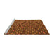 Sideview of Machine Washable Abstract Orange Modern Area Rugs, wshabs5392org