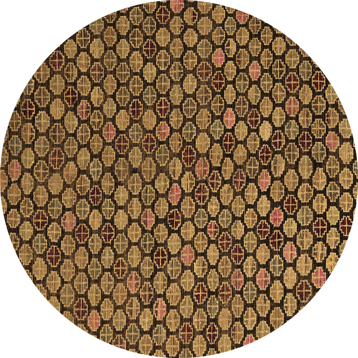 Round Machine Washable Abstract Brown Modern Rug, wshabs5392brn