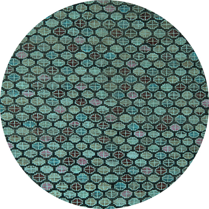 Round Machine Washable Abstract Light Blue Modern Rug, wshabs5392lblu