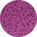 Round Machine Washable Abstract Pink Modern Rug, wshabs5392pnk