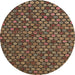 Round Machine Washable Abstract Bakers Brown Rug, wshabs5392