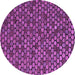 Round Abstract Purple Modern Rug, abs5392pur