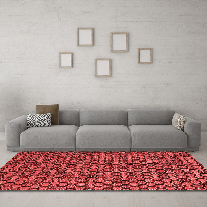 Modern Red Washable Rugs