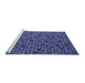 Sideview of Machine Washable Abstract Blue Modern Rug, wshabs5392blu