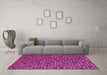 Machine Washable Abstract Pink Modern Rug in a Living Room, wshabs5392pnk