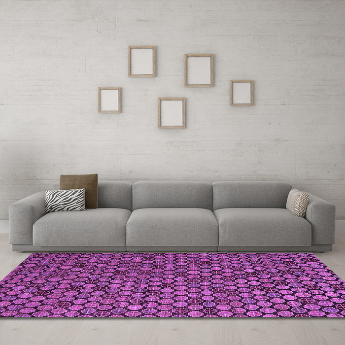 Machine Washable Abstract Purple Modern Area Rugs in a Living Room, wshabs5392pur