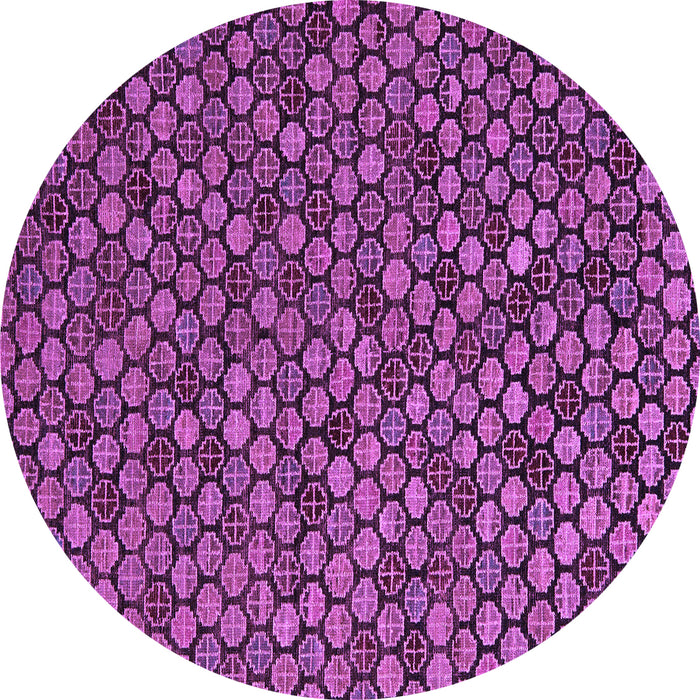 Round Machine Washable Abstract Purple Modern Area Rugs, wshabs5392pur
