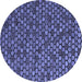 Round Abstract Blue Modern Rug, abs5392blu