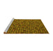 Sideview of Machine Washable Abstract Yellow Modern Rug, wshabs5392yw