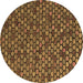 Round Abstract Brown Modern Rug, abs5392brn