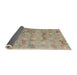 Sideview of Abstract Dark Gold Brown Modern Rug, abs5393