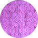 Round Abstract Purple Modern Rug, abs5393pur