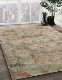 Abstract Dark Gold Brown Modern Rug, abs5393