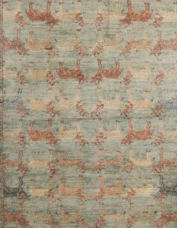 Abstract Dark Gold Brown Modern Rug, abs5393