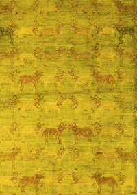 Abstract Yellow Modern Rug, abs5393yw